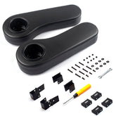 NOKINS No-Drill Golf Cart Armrest with Cup Holder | Conjoined Support, Sturdy Anti-Tilt | Fits Club Car/EZGO/Yamaha Rear Flip Seat Kits (Black)